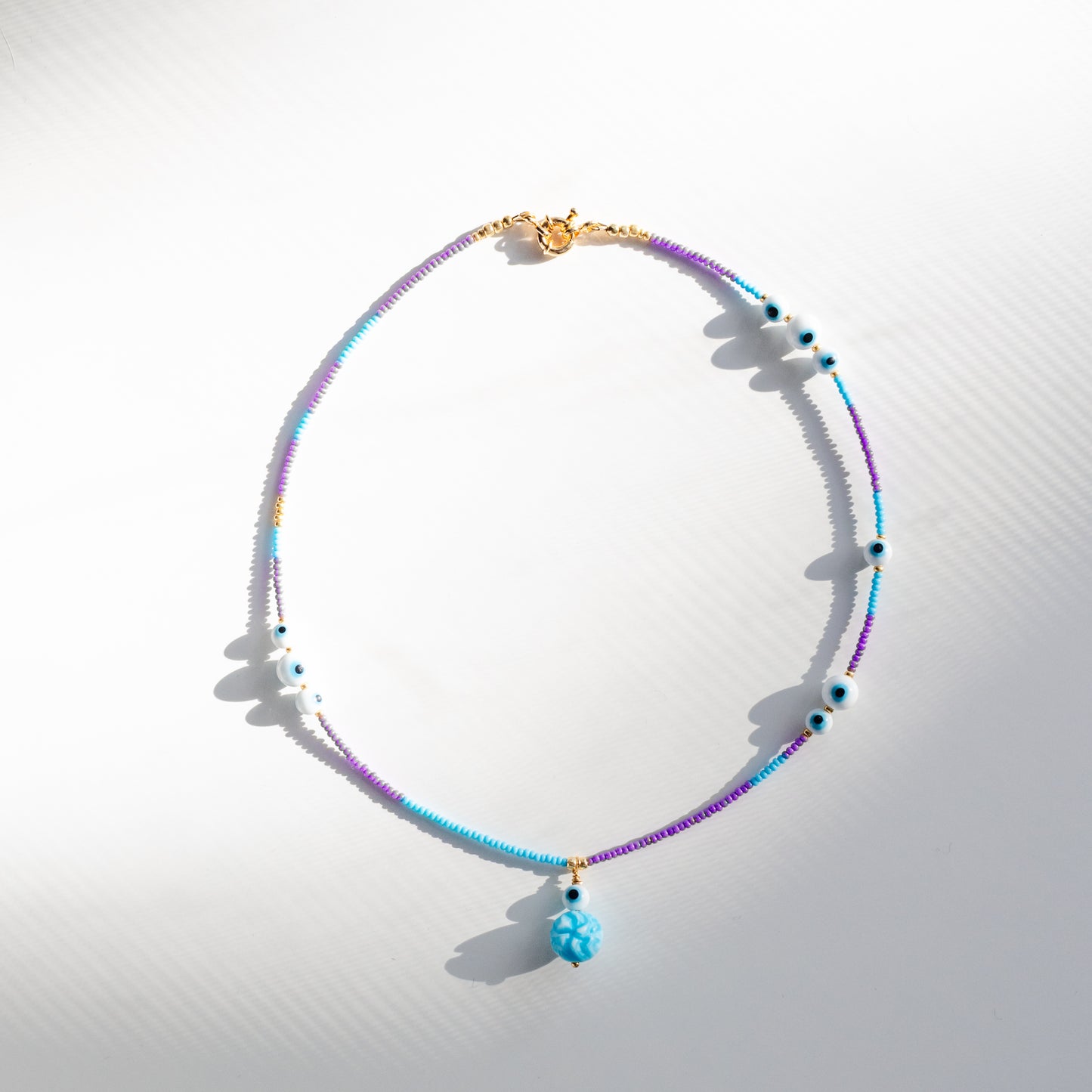 SAMPLE Lil Goobers: Lil Brainy Charm Seed Bead Necklace