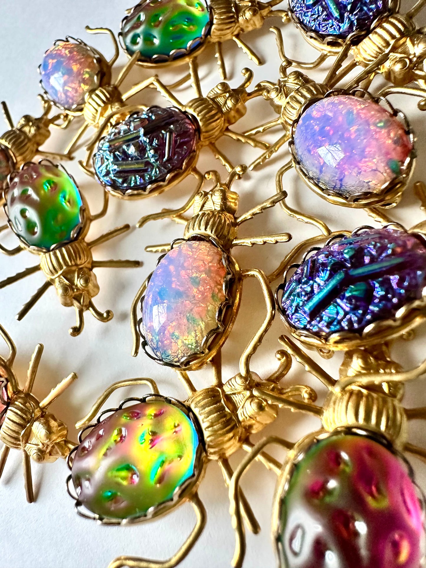 BEETLE BROOCH - IRIDESCENT BLUE