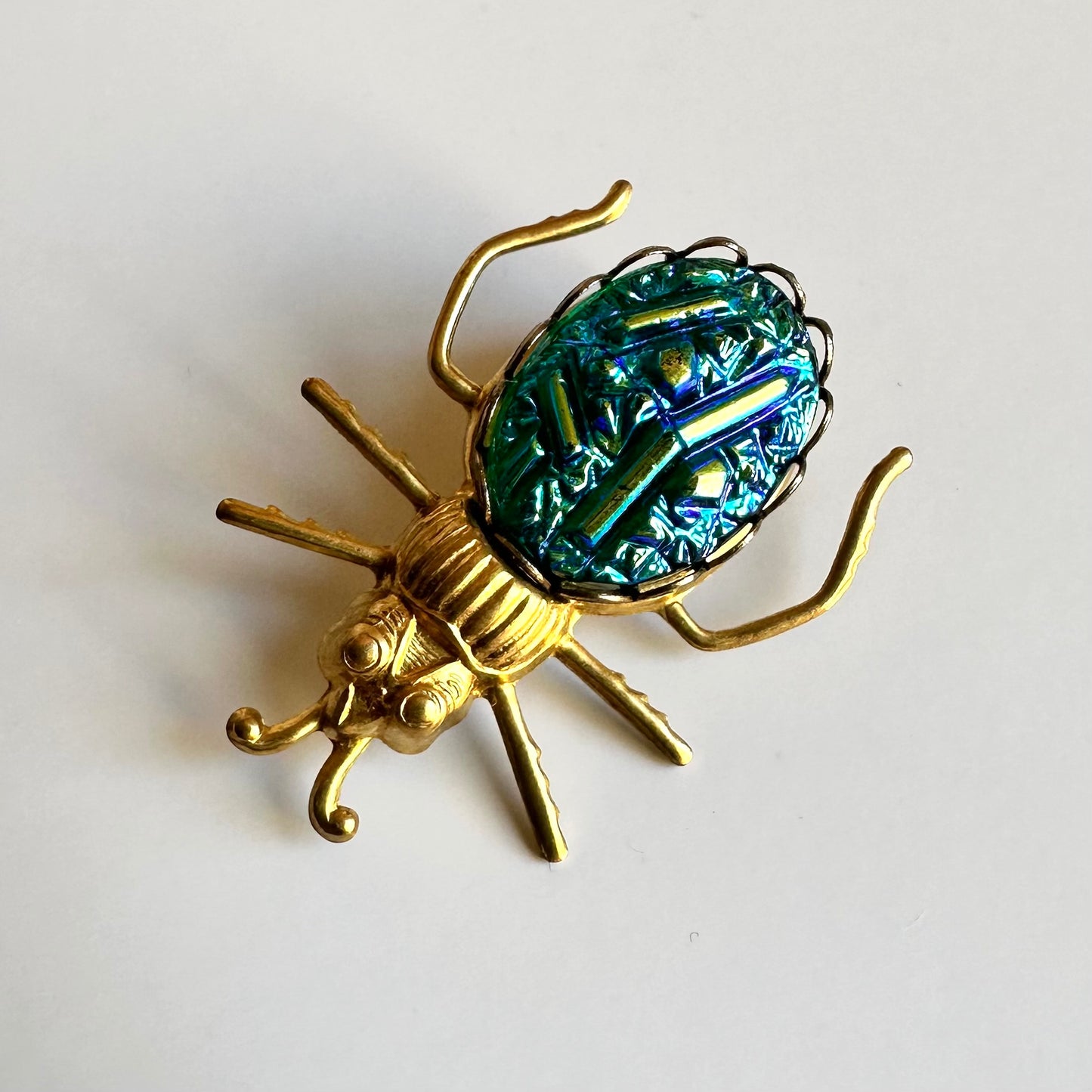 BEETLE BROOCH - IRIDESCENT BLUE