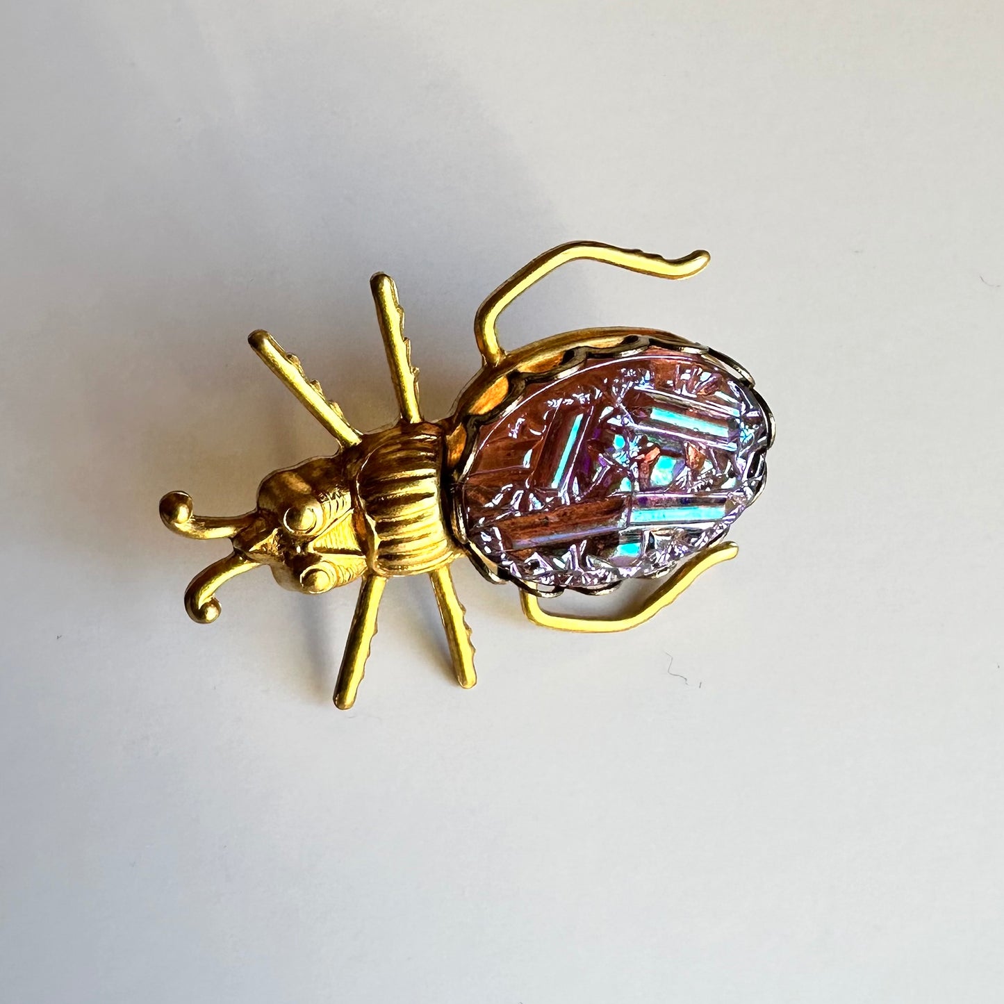 BEETLE BROOCH - IRIDESCENT AMETHYST