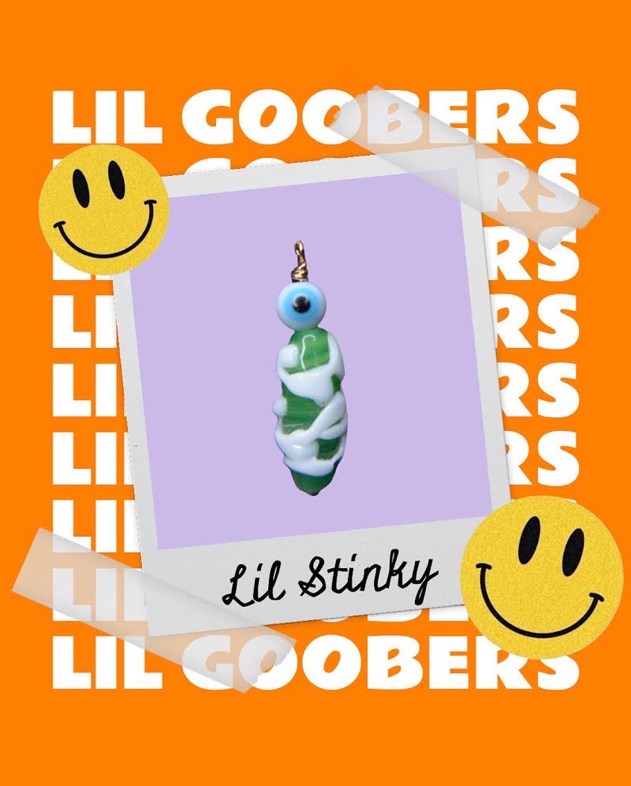 SAMPLE Lil Goobers: Lil Stinky Charm Seed Bead Necklace