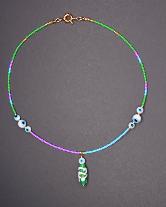 SAMPLE Lil Goobers: Lil Stinky Charm Seed Bead Necklace