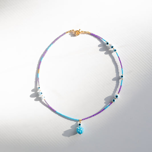SAMPLE Lil Goobers: Lil Brainy Charm Seed Bead Necklace