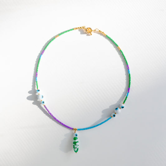 SAMPLE Lil Goobers: Lil Stinky Charm Seed Bead Necklace