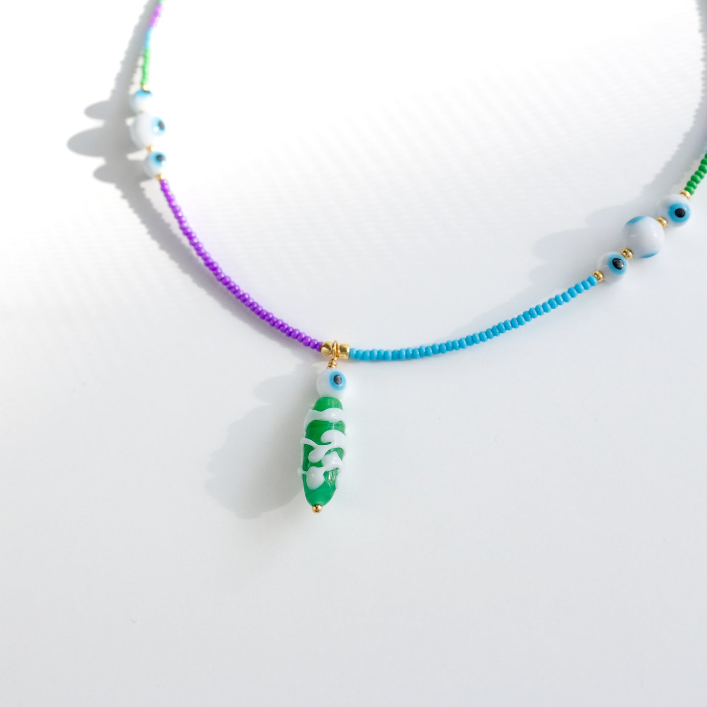 SAMPLE Lil Goobers: Lil Stinky Charm Seed Bead Necklace