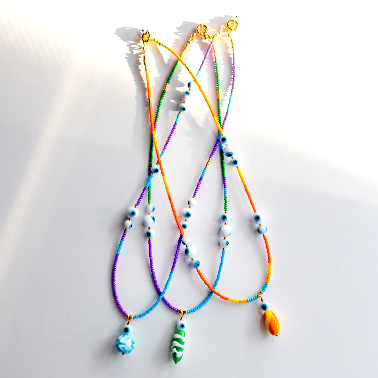 SAMPLE Lil Goobers: Lil Brainy Charm Seed Bead Necklace